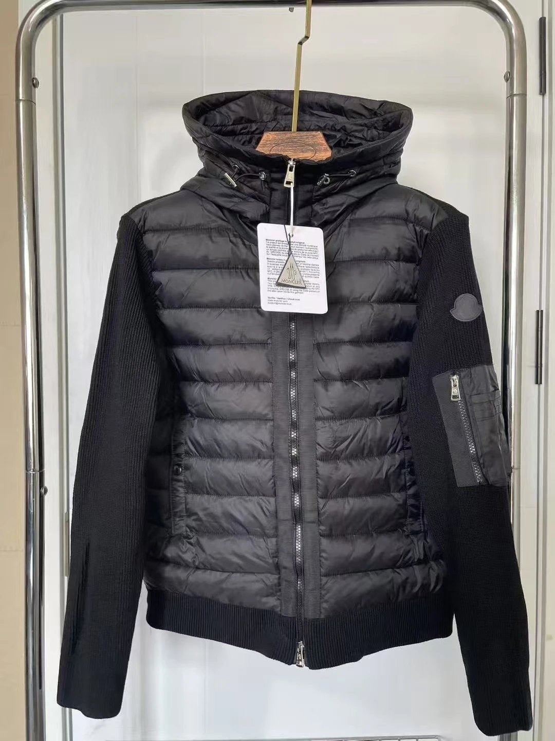 Moncler Hooded Cardigan Black