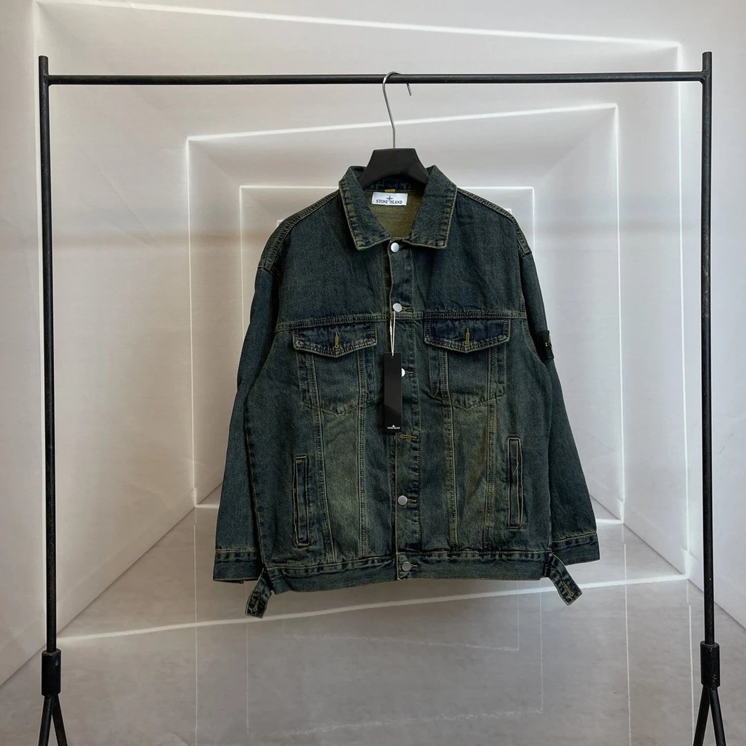 Stone Island Denim Jacket Dark Blue