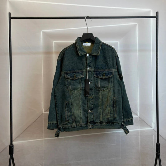 Stone Island Denim Jacket Dark Blue