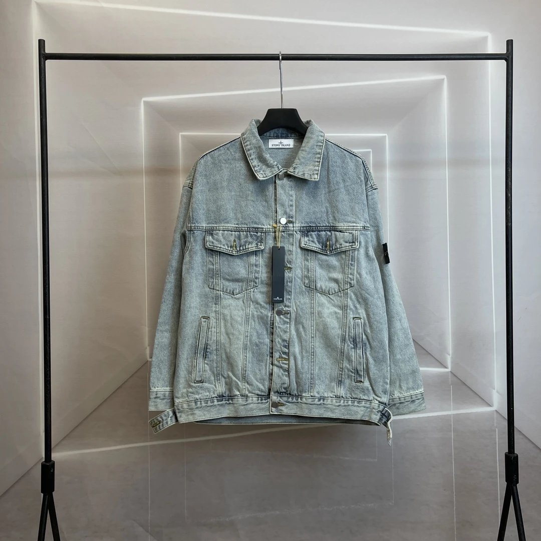Stone Island Denim Jacket Light Blue
