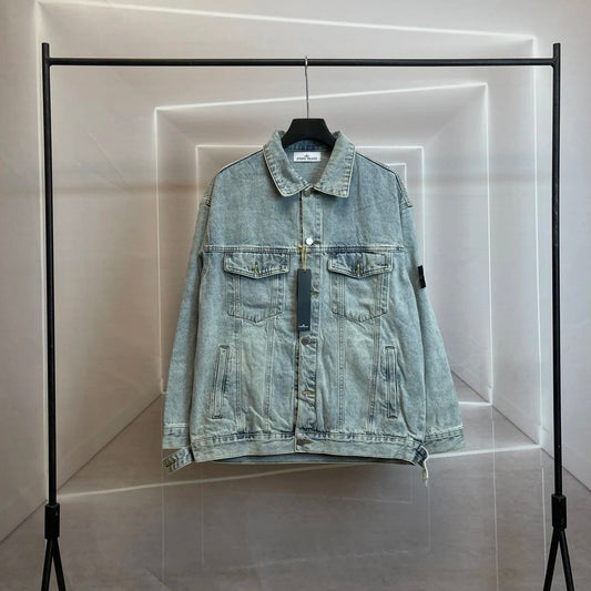 Stone Island Denim Jacket Light Blue