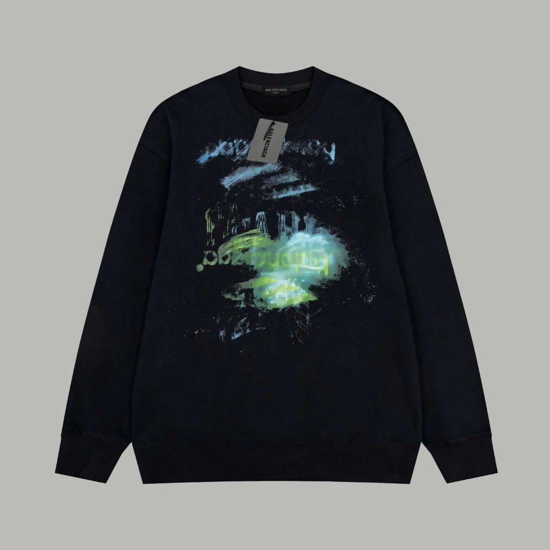 Balenciaga Polar Print Sweater Black