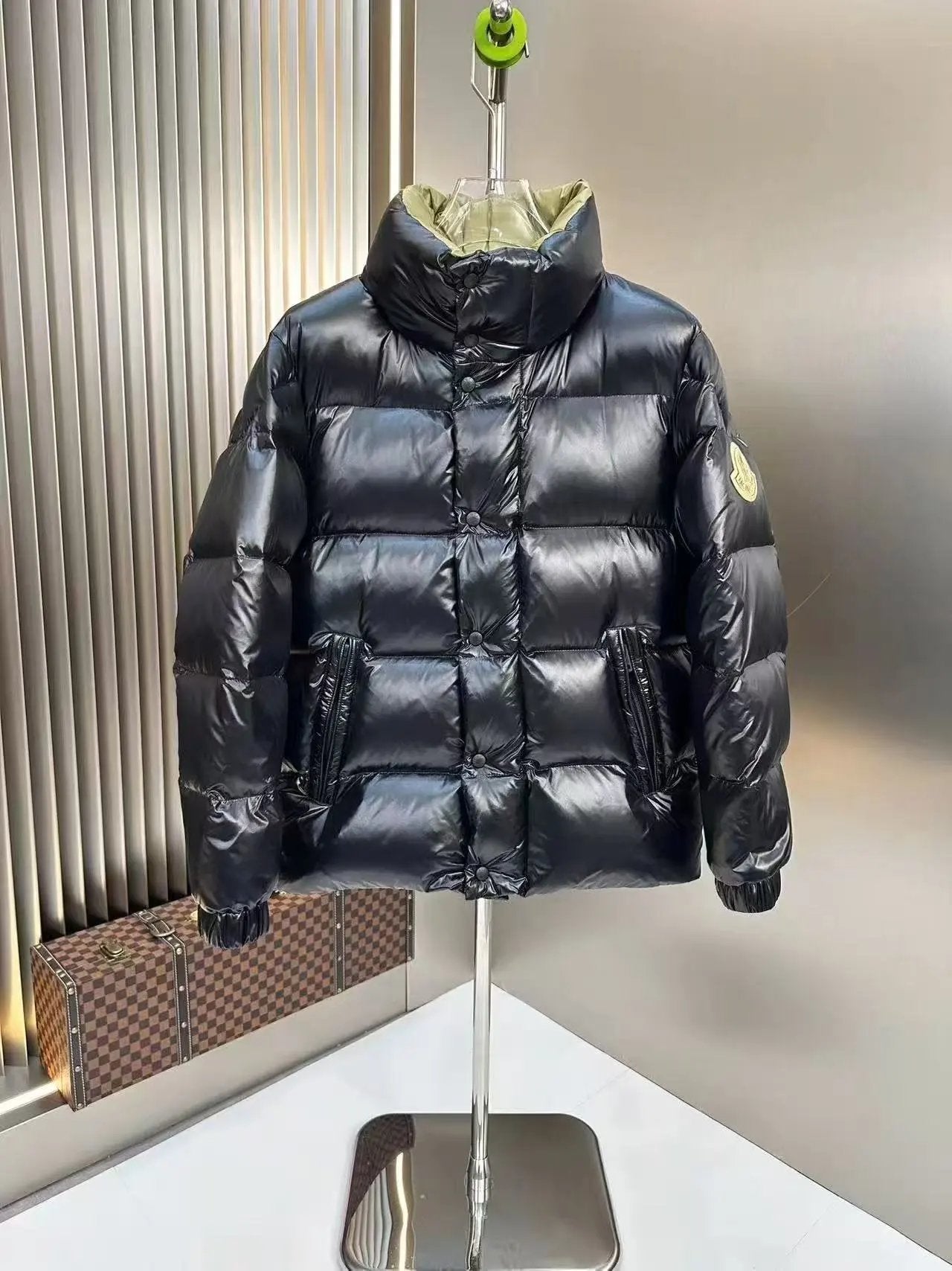 Moncler Black Yellow reversible Puffer Down Jacket