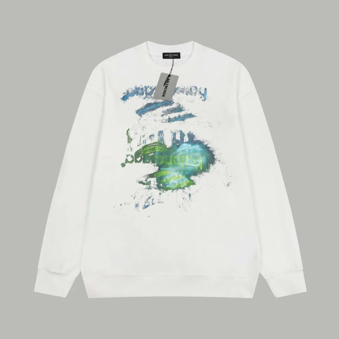Balenciaga Polar Print Sweater White