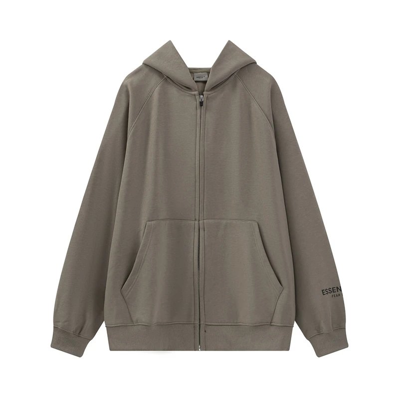 Essentials Fear of God Zip-Up Hoodie Grey