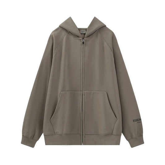 Essentials Fear of God Zip-Up Hoodie Grey