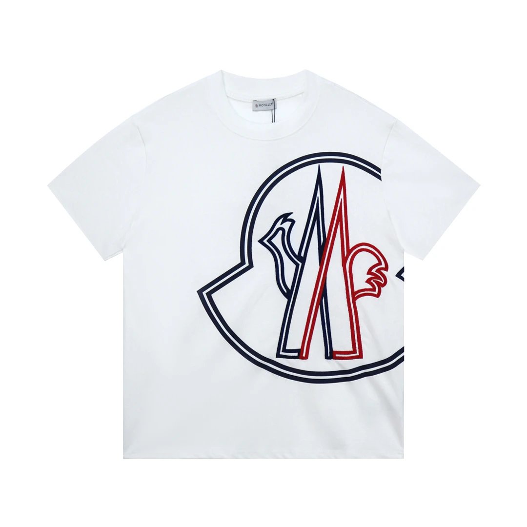 Moncler Blue Red Big Logo T-shirt White