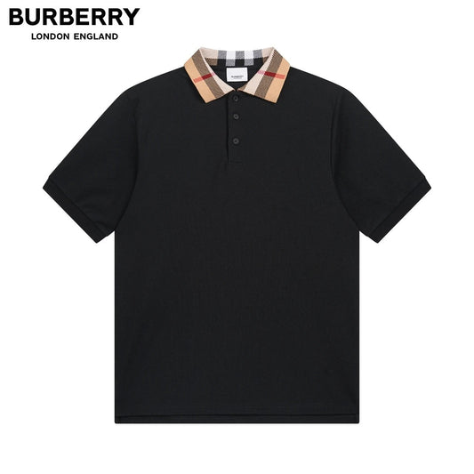 Burberry beige neck Polo shirt Black