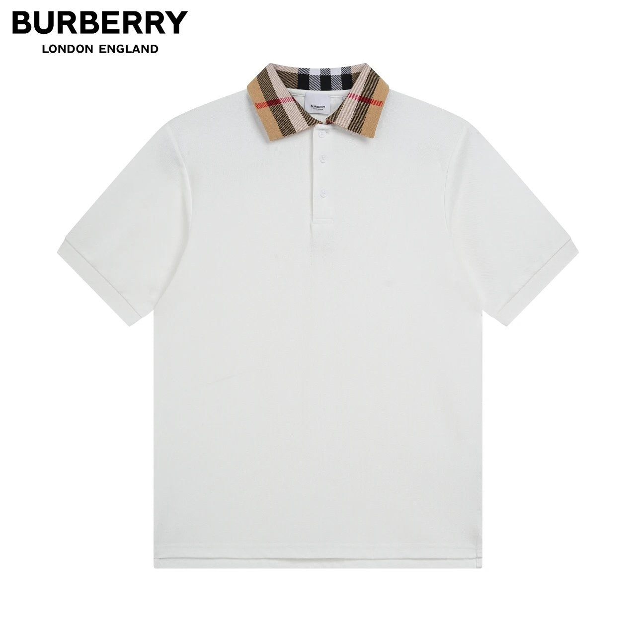 Burberry beige neck Polo shirt White