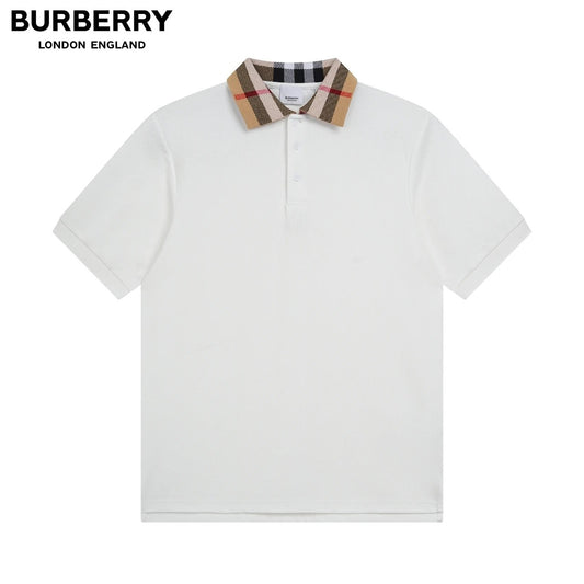 Burberry beige neck Polo shirt White