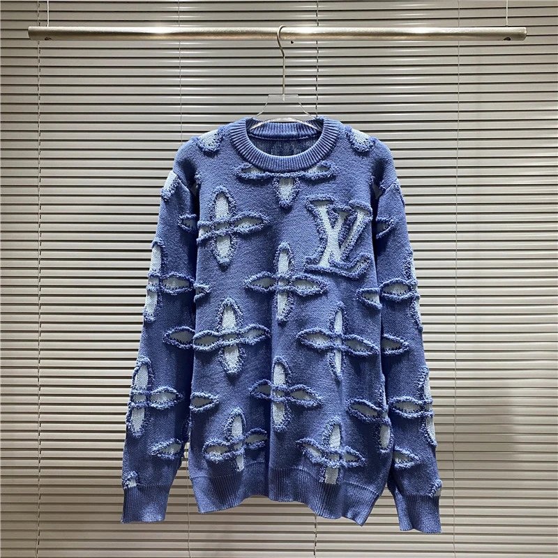 Louis Vuitton (LV) Monogram Knit Sweater Blue
