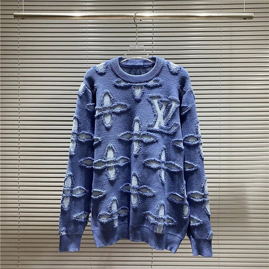 Louis Vuitton (LV) Monogram Knit Sweater Blue