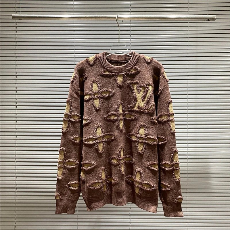 Louis Vuitton (LV) Monogram Knit Sweater Brown