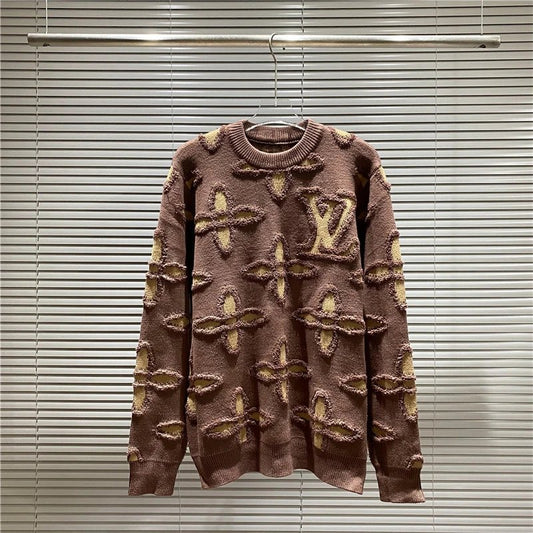 Louis Vuitton (LV) Monogram Knit Sweater Brown