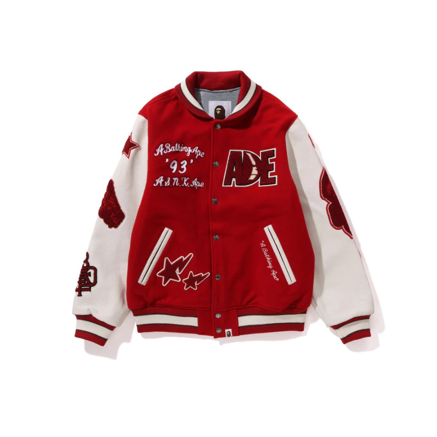 Bape College Jacket Red
