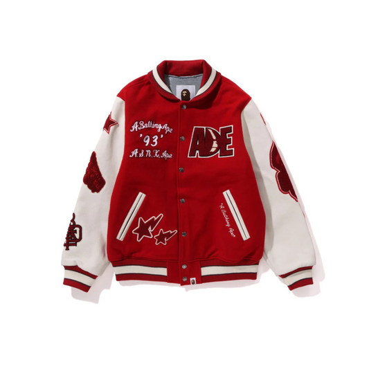 Bape College Jacket Red