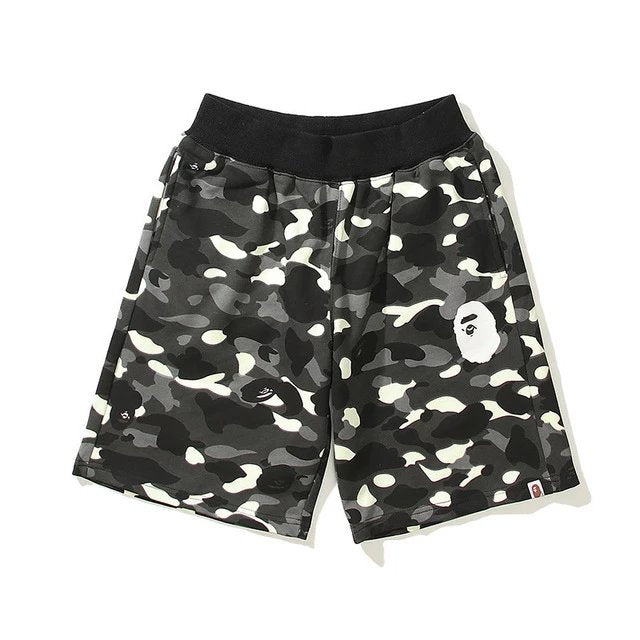 Bape Shorts Black & White Camo