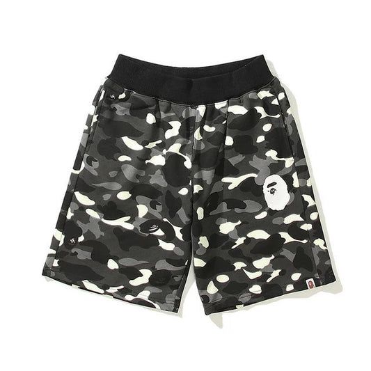 Bape Shorts Black & White Camo