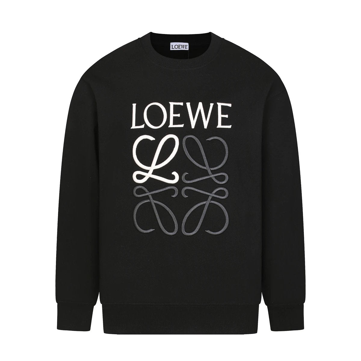 Loewe Grey White Logo Sweater Black