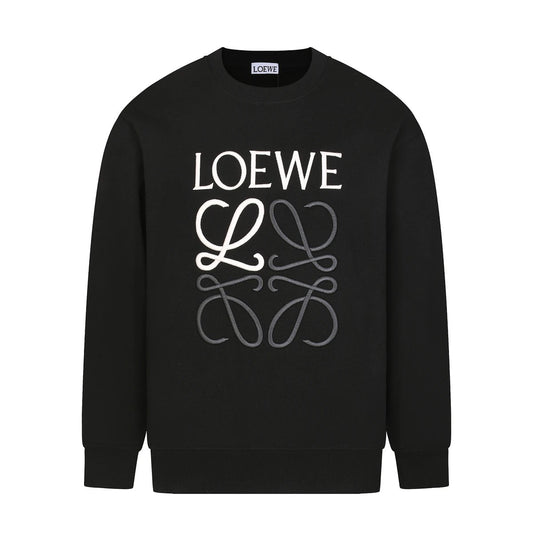 Loewe Grey White Logo Sweater Black