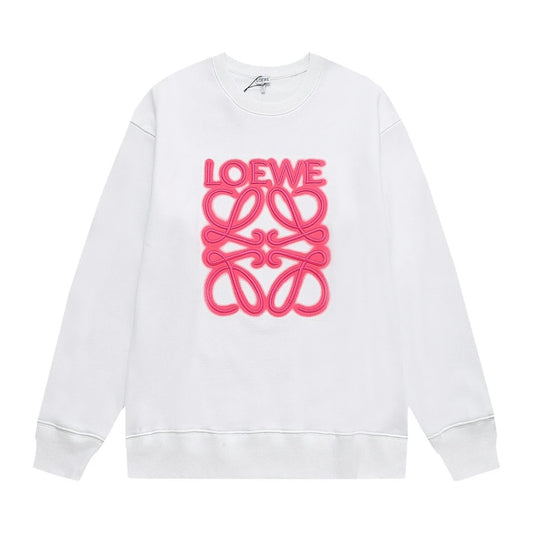 Loewe Pink Logo Sweater White