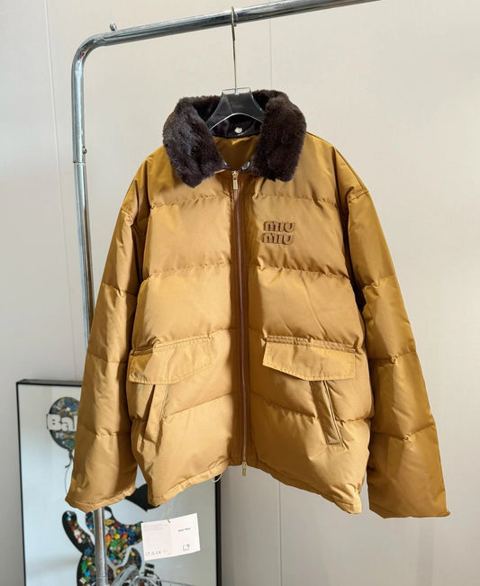 Miu Miu Puffer Down Jacket Brown