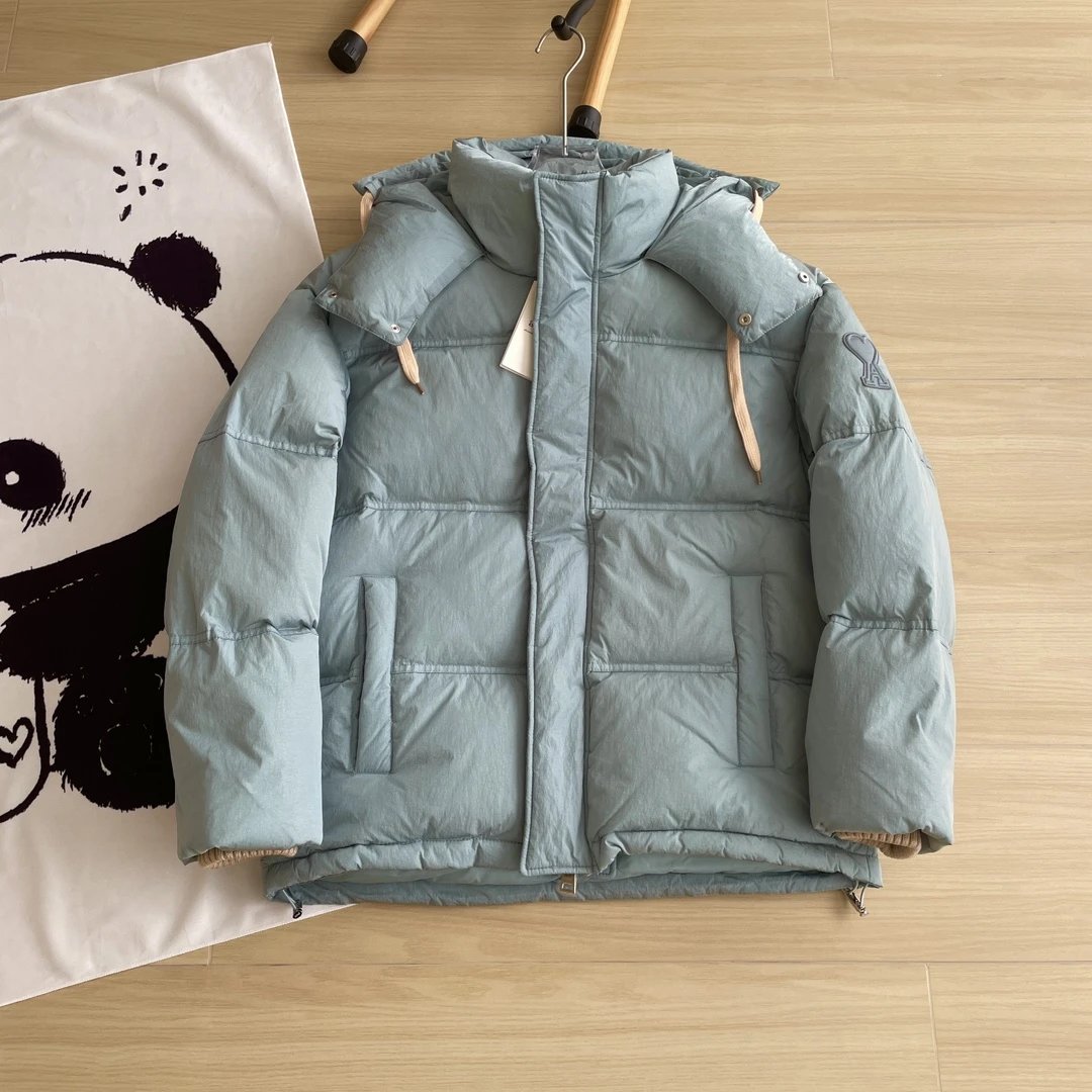 Ami Puffer Down Jacket Blue Greenish
