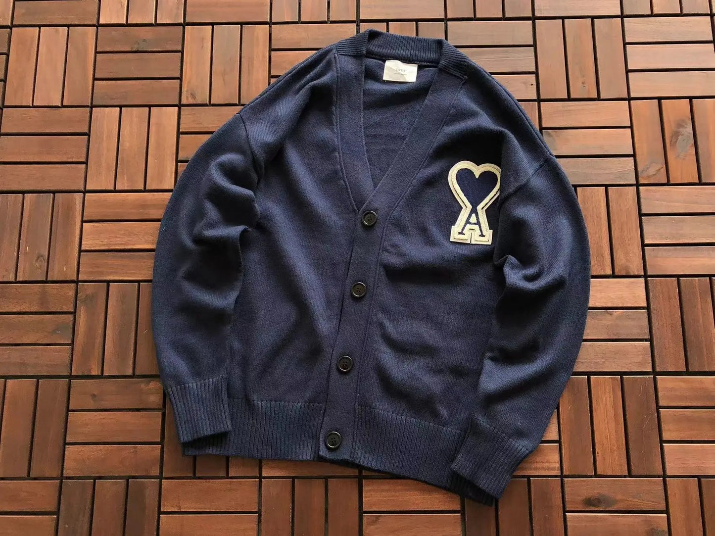 Ami Paris Button Up Dark Blue