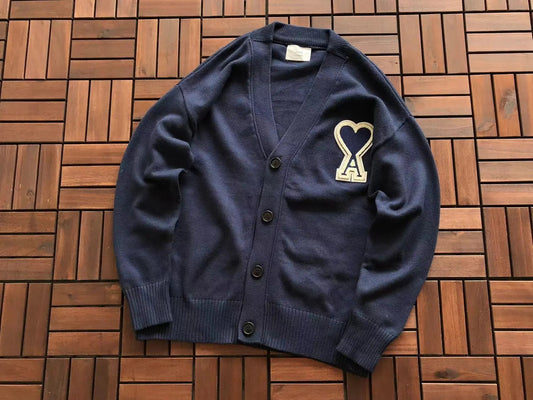 Ami Paris Button Up Dark Blue