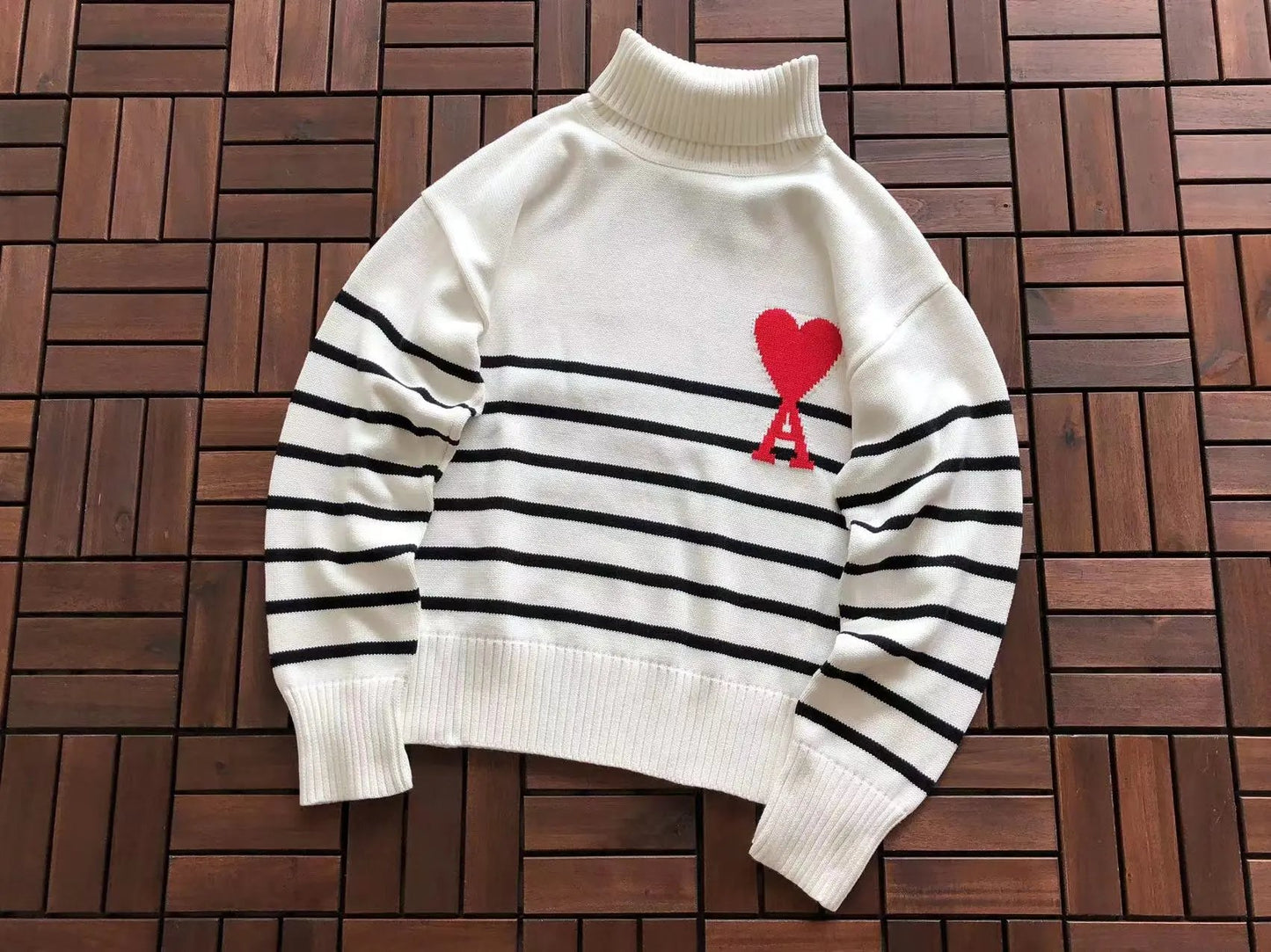 Ami Turtleneck Knit Black White