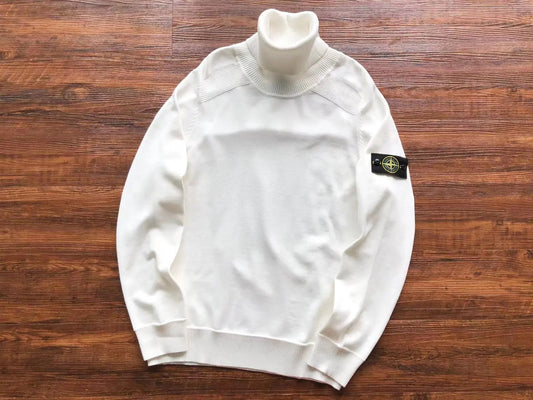 Stone Island Turtleneck Sweater White