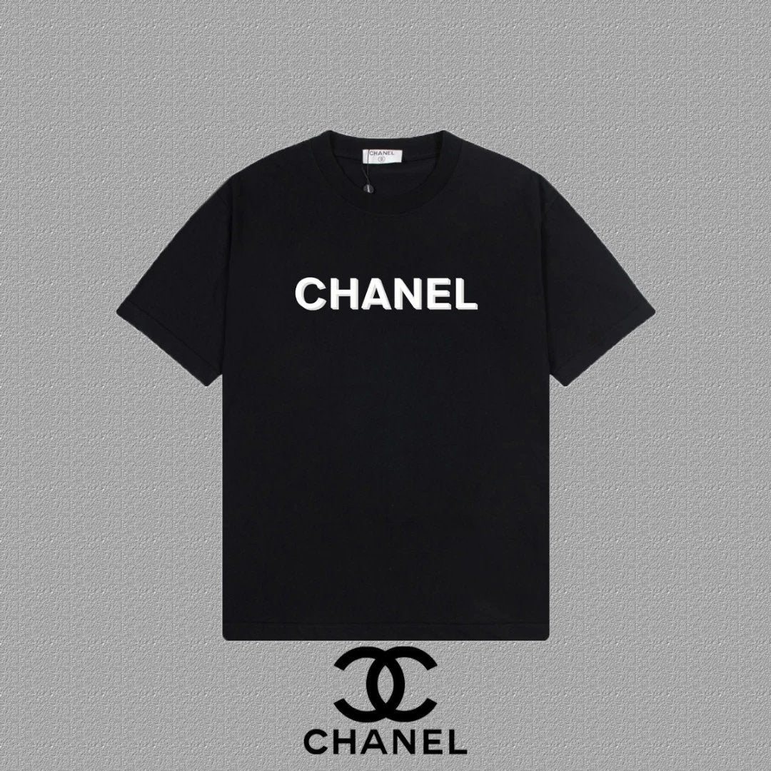 Chanel basic Font T-shirt Black