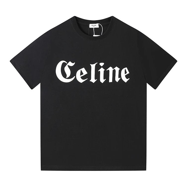 Celine old font T-shirt Black