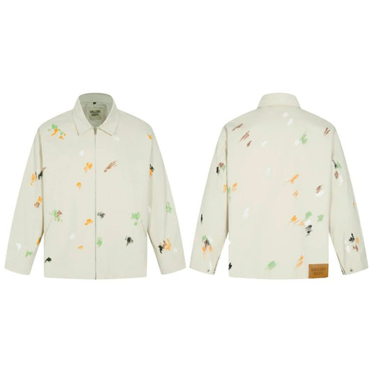 Gallery Dept. Denim Jacket White with Paint splatter