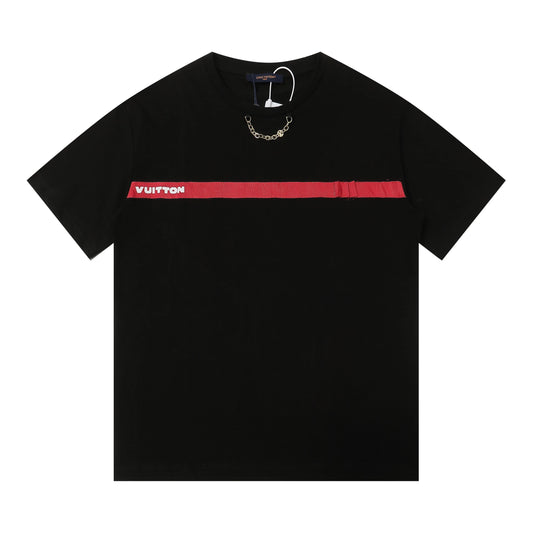 Louis Vuitton T-shirt Black Red Stripe