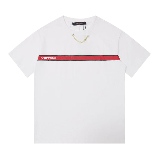 Louis Vuitton T-shirt White Red Stripe