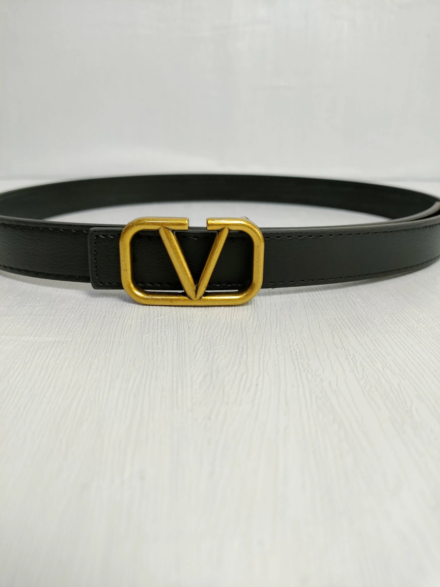 Valentino Belt Black Gold