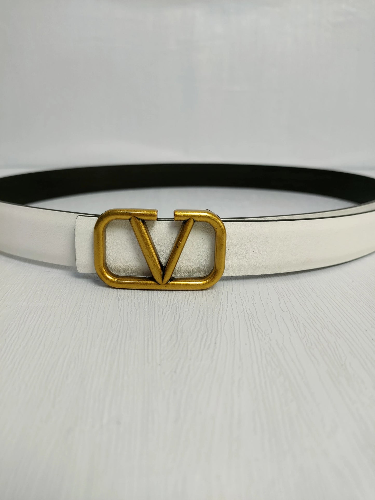 Valentino Belt White Gold