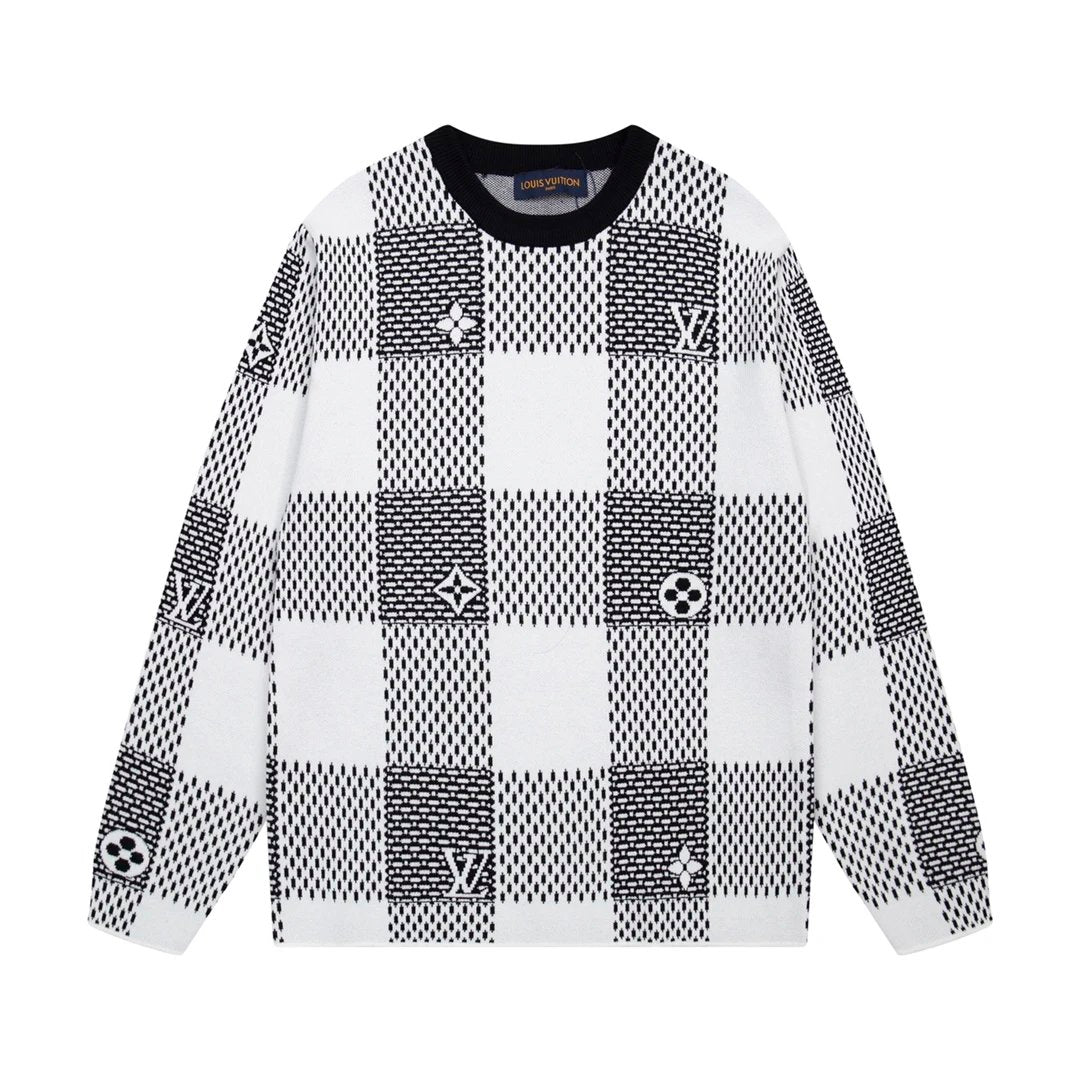 Louis Vuitton (LV) Monogram Sweater White Grey