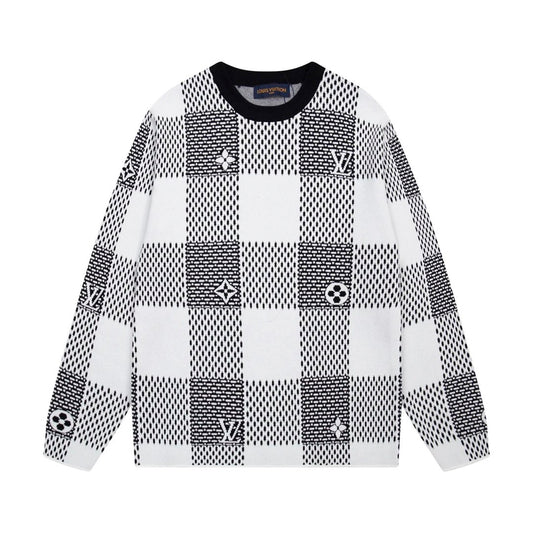 Louis Vuitton (LV) Monogram Sweater White Grey