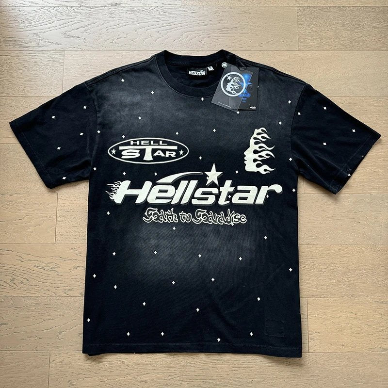 Hellstar star T-shirt Washed Black