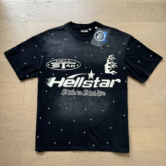 Hellstar star T-shirt Washed Black