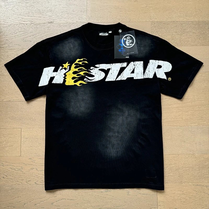 Hellstar Yellow Soul T-shirt Washed Black