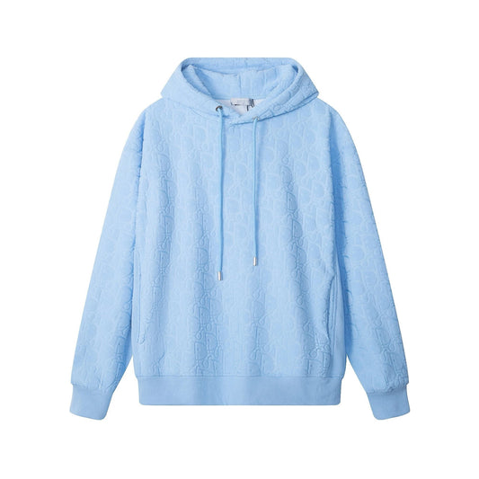Dior Monogram Velour Hoodie Blue