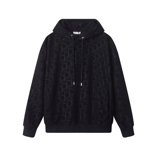 Dior Monogram Velour Hoodie Black