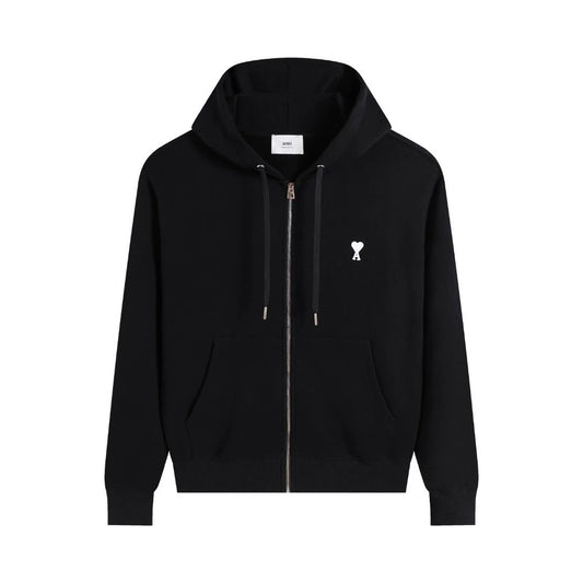 Ami Zip-Up Hoodie Black