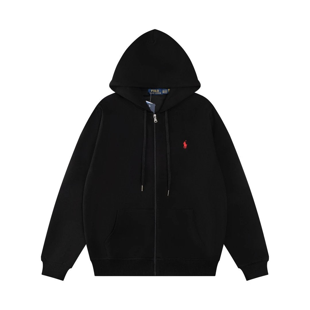 Ralph Lauren Basic Zip-Up Hoodie Black (red icon)