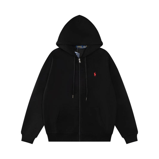 Ralph Lauren Basic Zip-Up Hoodie Black (red icon)