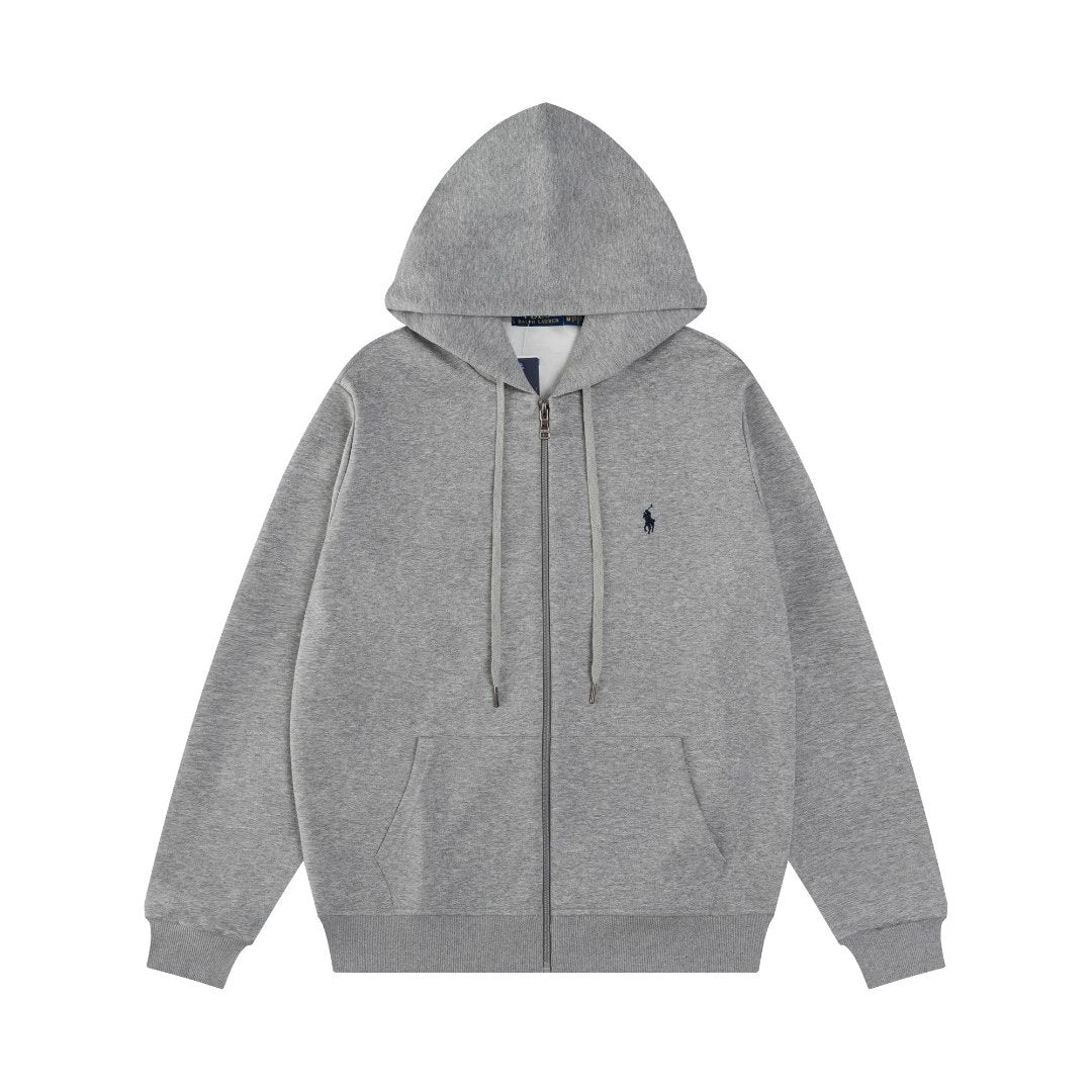 Ralph Lauren Basic Zip-Up Hoodie Grey
