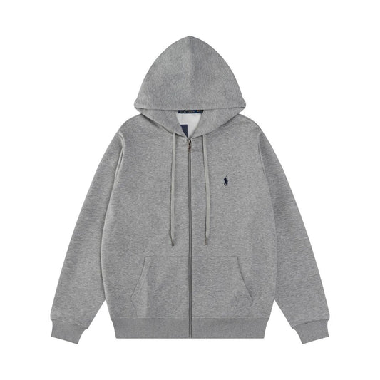 Ralph Lauren Basic Zip-Up Hoodie Grey